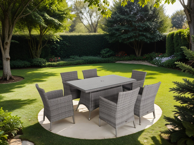 Meble ogrodowe, stół ogrodowy z krzesłami KRK